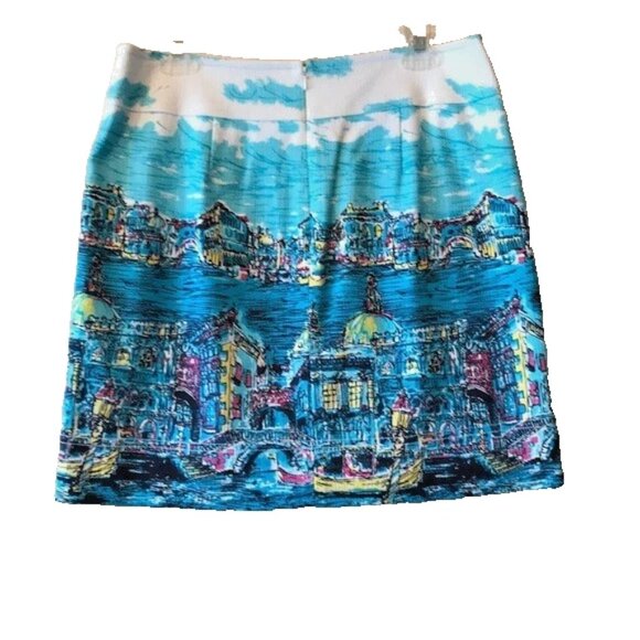 Talbots Venice Cityscape Watercolor Pencil Skirt Women’s 18W - Picture 3 of 5